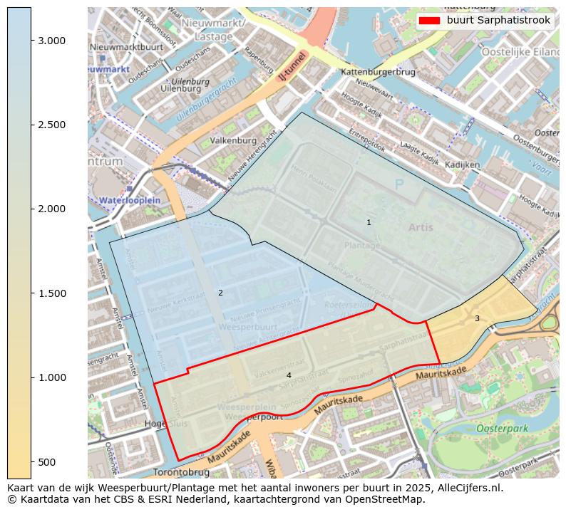 Afbeelding van de buurt Sarphatistrook op de kaart.