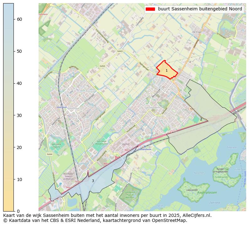 Afbeelding van de buurt Sassenheim buitengebied Noord op de kaart.