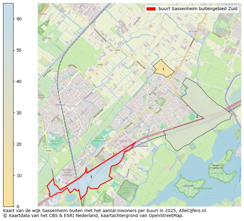 Afbeelding van de buurt Sassenheim buitengebied Zuid op de kaart.