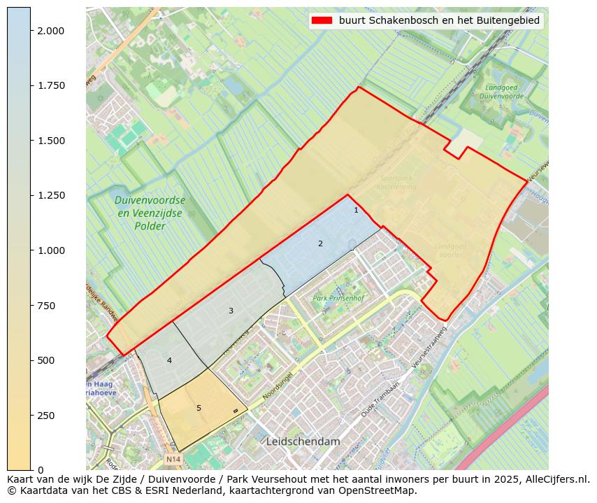 Afbeelding van de buurt Schakenbosch en het Buitengebied op de kaart.