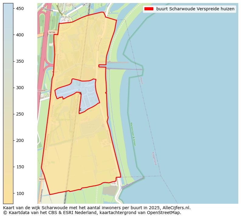 Afbeelding van de buurt Scharwoude Verspreide huizen op de kaart.