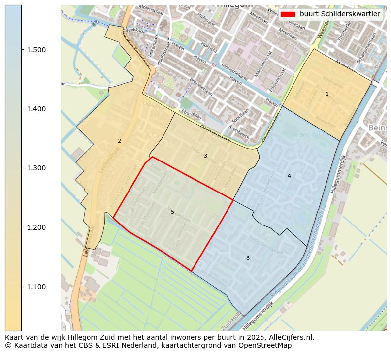 Afbeelding van de buurt Schilderskwartier op de kaart.