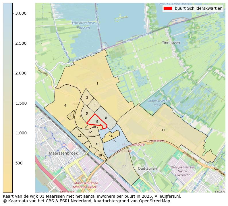 Afbeelding van de buurt Schilderskwartier op de kaart.