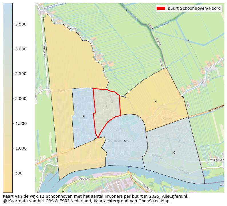 Afbeelding van de buurt Schoonhoven-Noord op de kaart.