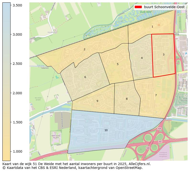 Afbeelding van de buurt Schoonvelde-Oost op de kaart.