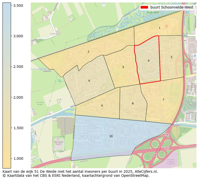 Afbeelding van de buurt Schoonvelde-West op de kaart.