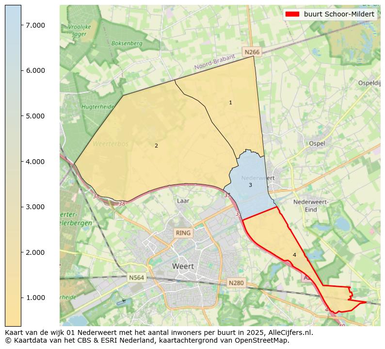 Afbeelding van de buurt Schoor-Mildert op de kaart.