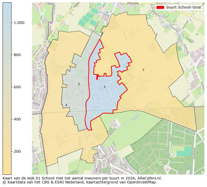 Afbeelding van de buurt Schoot-Oost op de kaart.