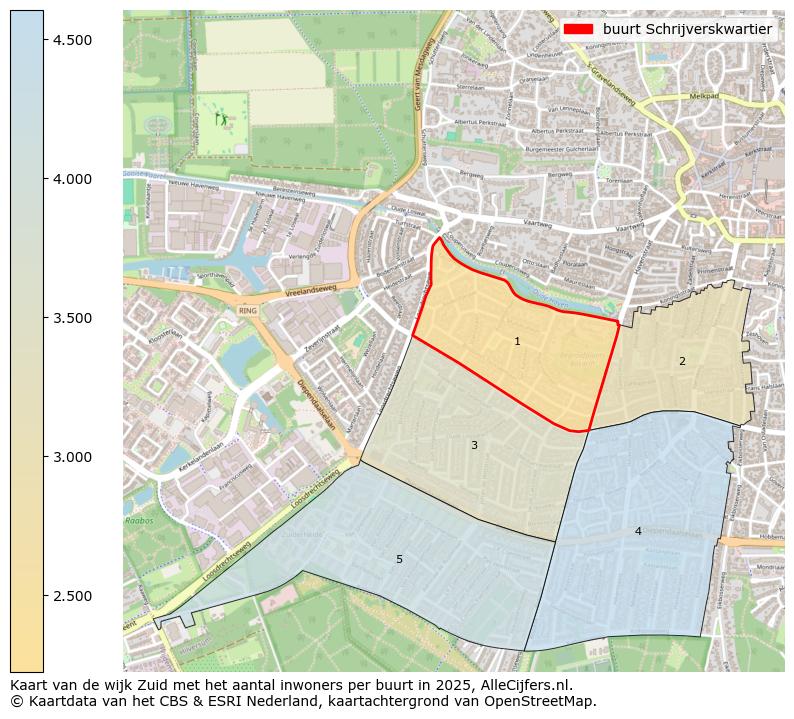 Afbeelding van de buurt Schrijverskwartier op de kaart.