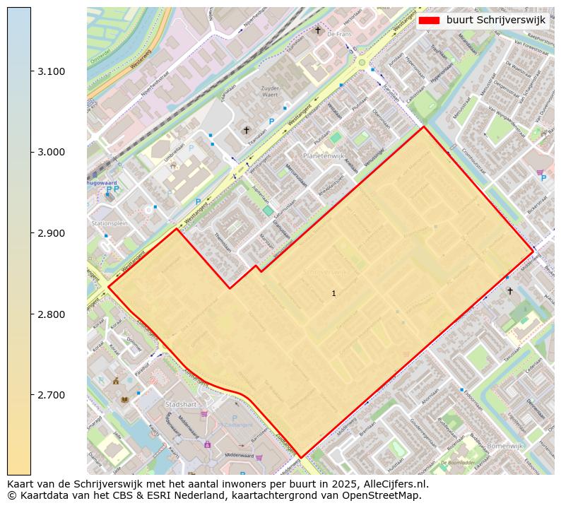 Afbeelding van de buurt Schrijverswijk op de kaart.