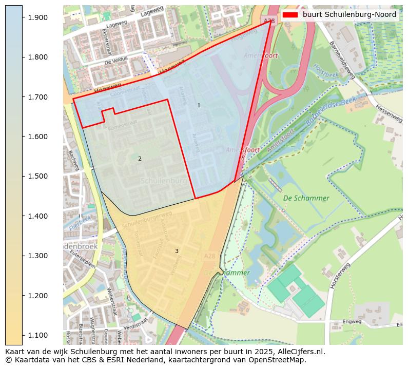 Afbeelding van de buurt Schuilenburg-Noord op de kaart.
