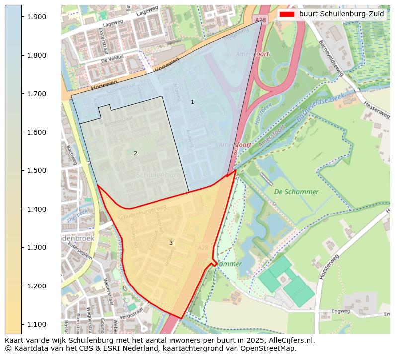 Afbeelding van de buurt Schuilenburg-Zuid op de kaart.