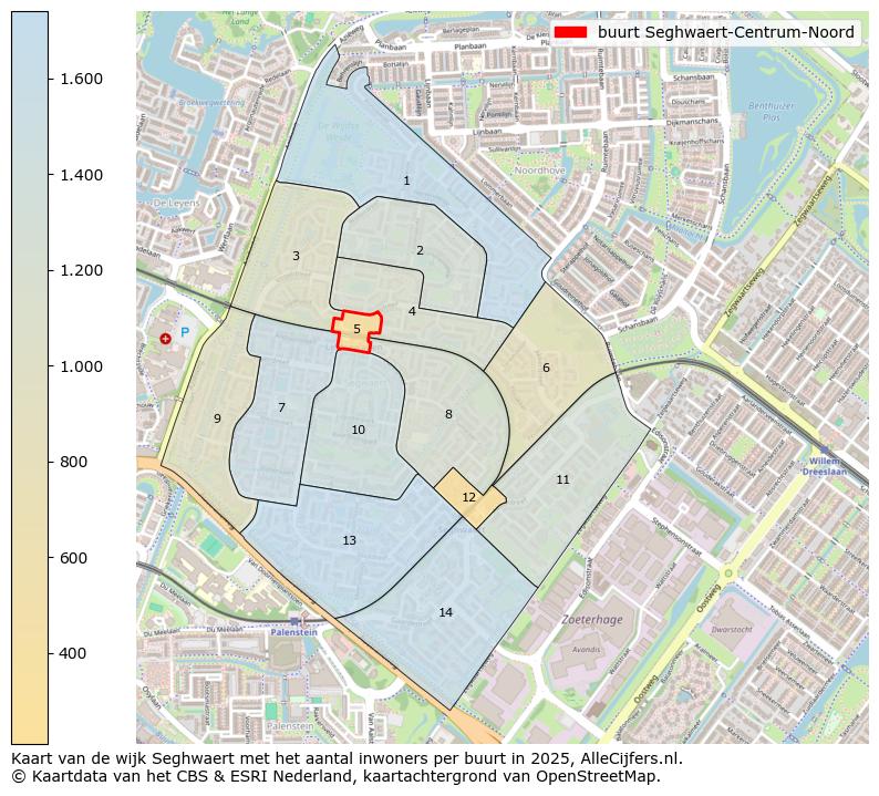 Afbeelding van de buurt Seghwaert-Centrum-Noord op de kaart.