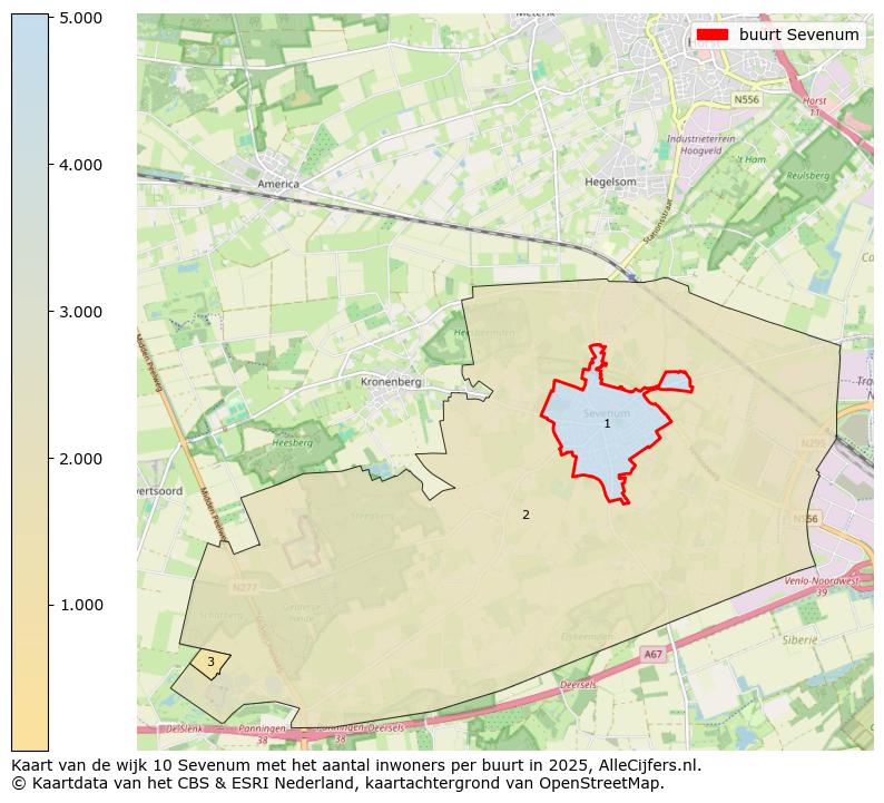 Afbeelding van de buurt Sevenum op de kaart.