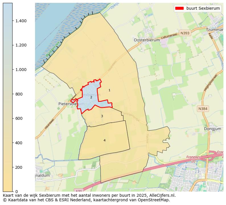 Afbeelding van de buurt Sexbierum op de kaart.