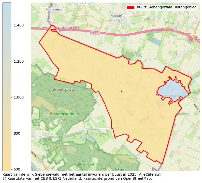 Afbeelding van de buurt Siebengewald Buitengebied op de kaart.