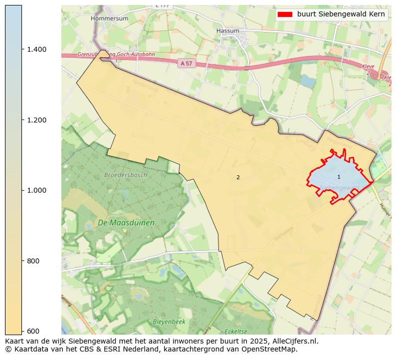 Afbeelding van de buurt Siebengewald Kern op de kaart.