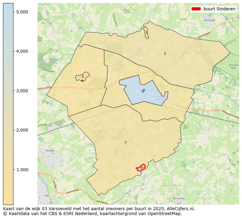 Afbeelding van de buurt Sinderen op de kaart.