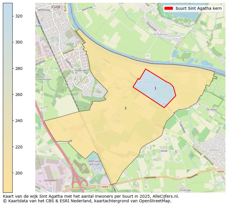 Afbeelding van de buurt Sint Agatha kern op de kaart.
