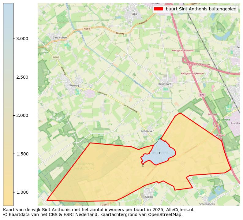 Afbeelding van de buurt Sint Anthonis buitengebied op de kaart.