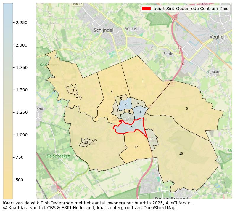 Afbeelding van de buurt Sint-Oedenrode Centrum Zuid op de kaart.