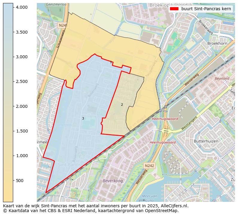 Afbeelding van de buurt Sint-Pancras kern op de kaart.