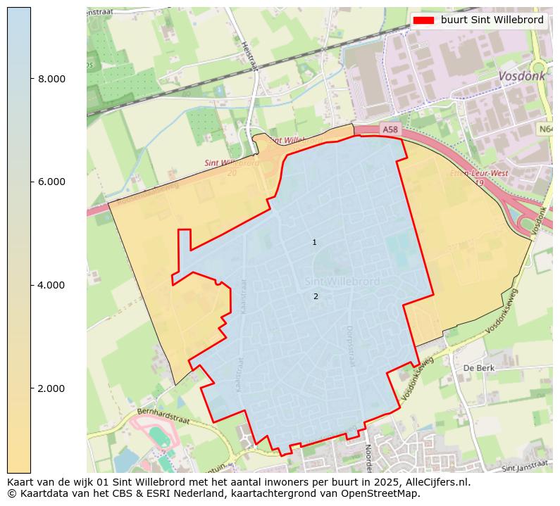 Afbeelding van de buurt Sint Willebrord op de kaart.