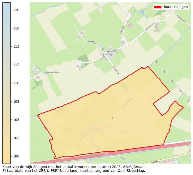 Afbeelding van de buurt Skingen op de kaart.