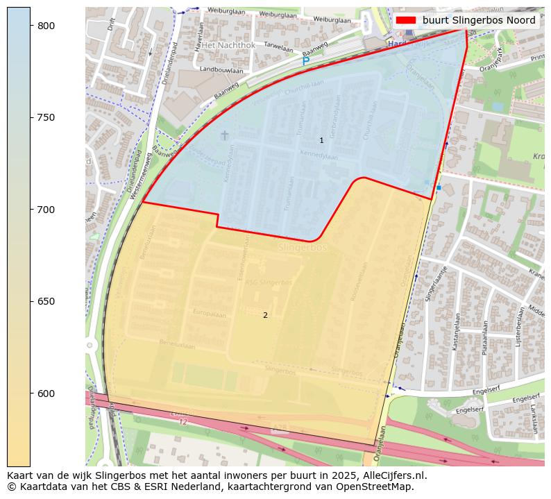 Afbeelding van de buurt Slingerbos Noord op de kaart.