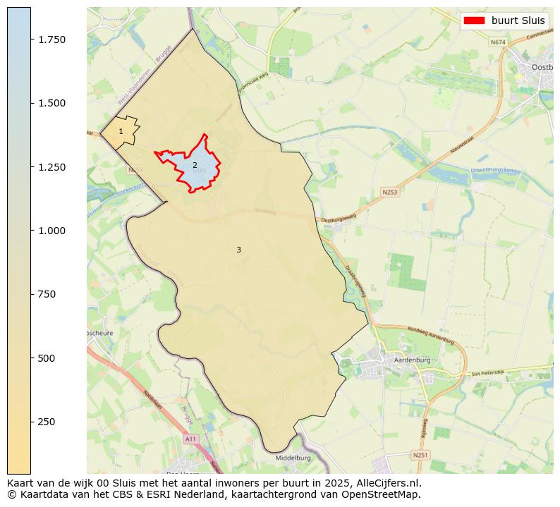 Afbeelding van de buurt Sluis op de kaart.