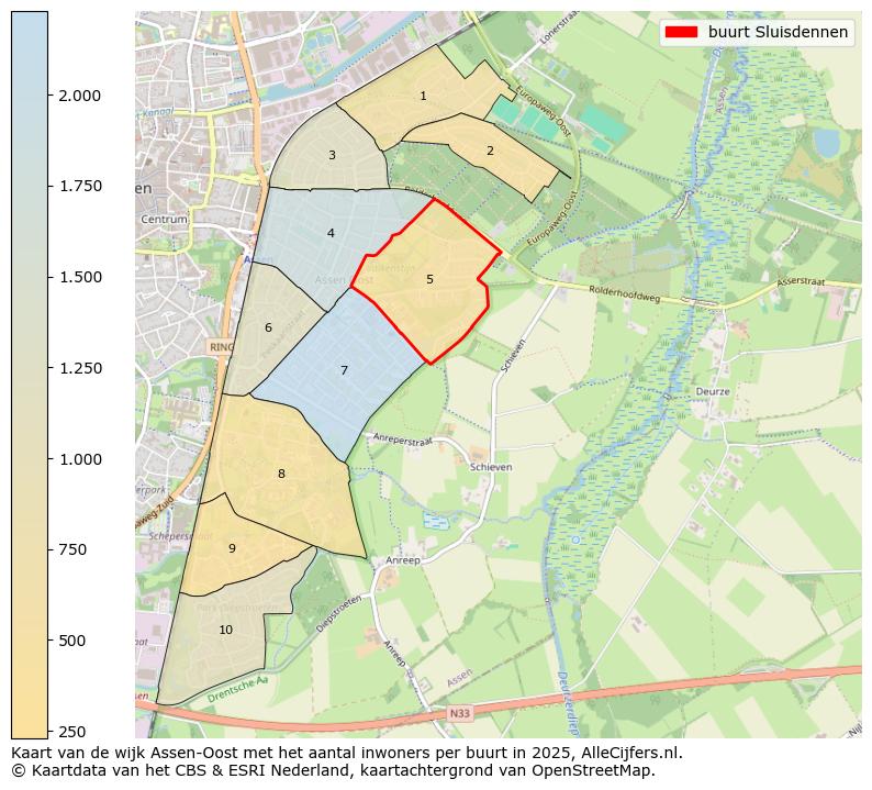 Afbeelding van de buurt Sluisdennen op de kaart.
