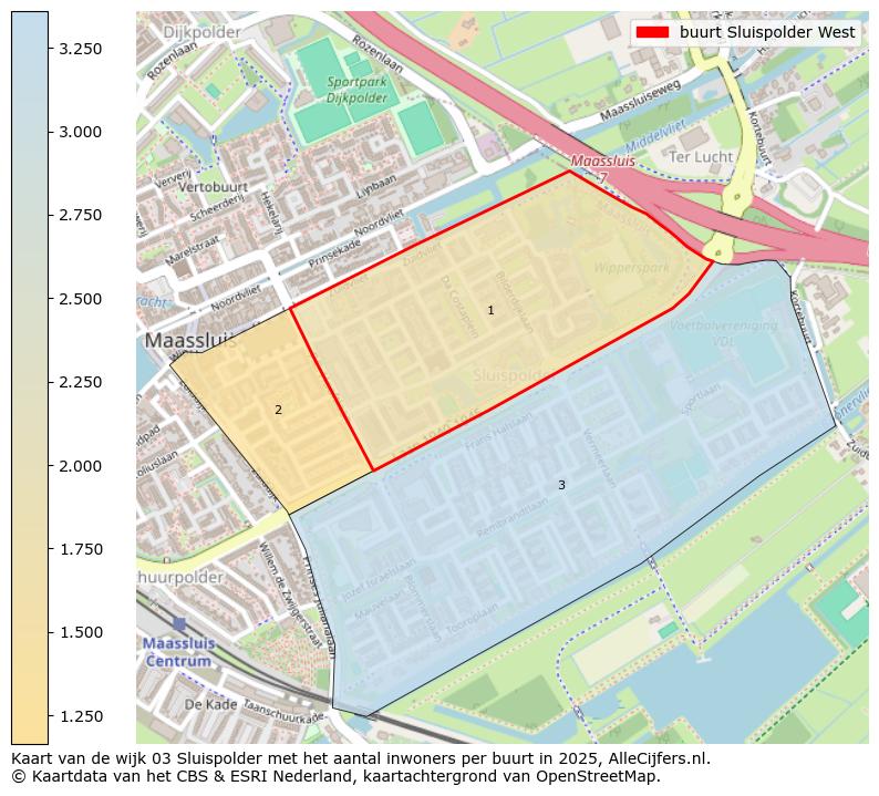 Afbeelding van de buurt Sluispolder West op de kaart.