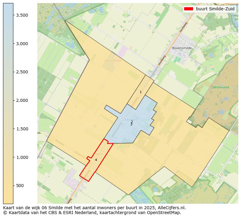 Afbeelding van de buurt Smilde-Zuid op de kaart.