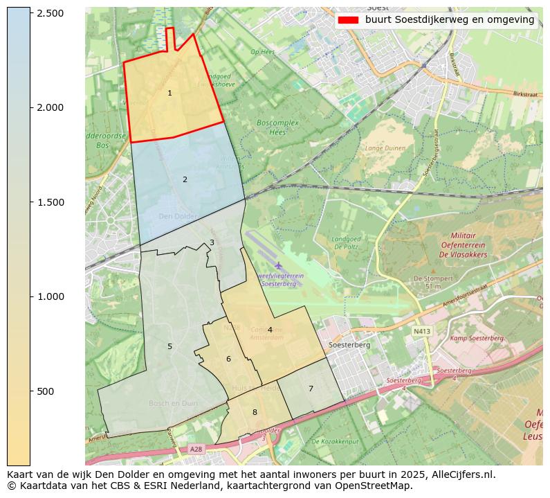 Afbeelding van de buurt Soestdijkerweg en omgeving op de kaart.