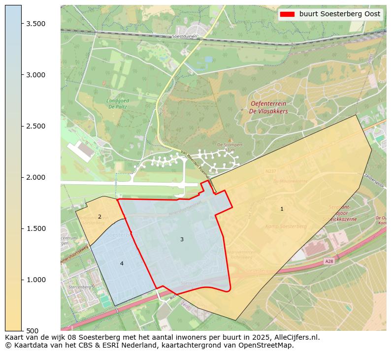 Afbeelding van de buurt Soesterberg Oost op de kaart.