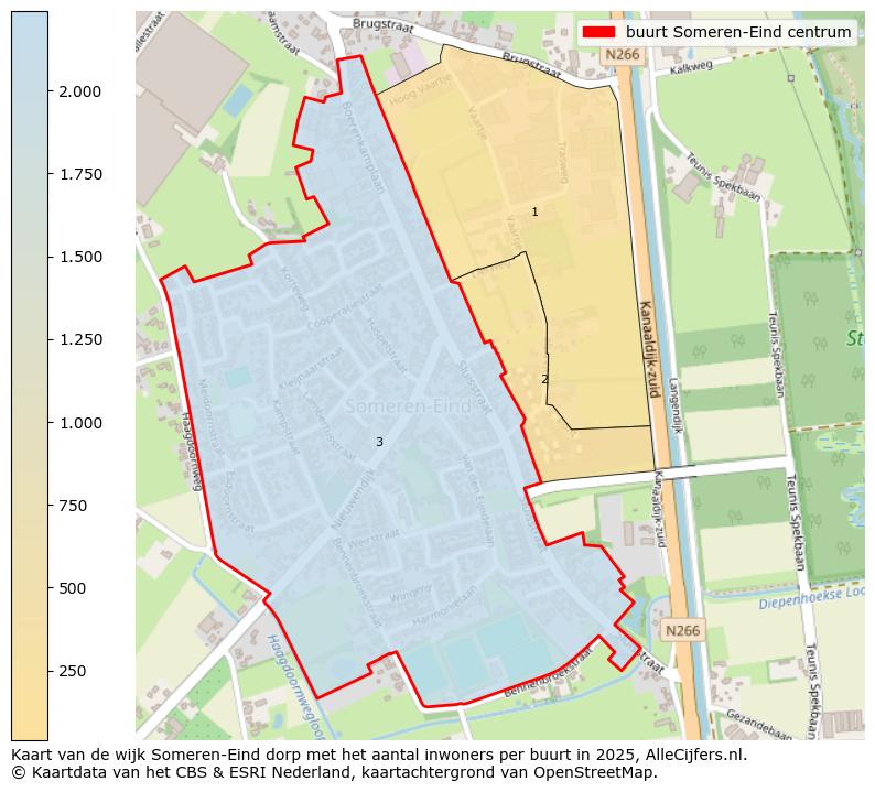 Afbeelding van de buurt Someren-Eind centrum op de kaart.