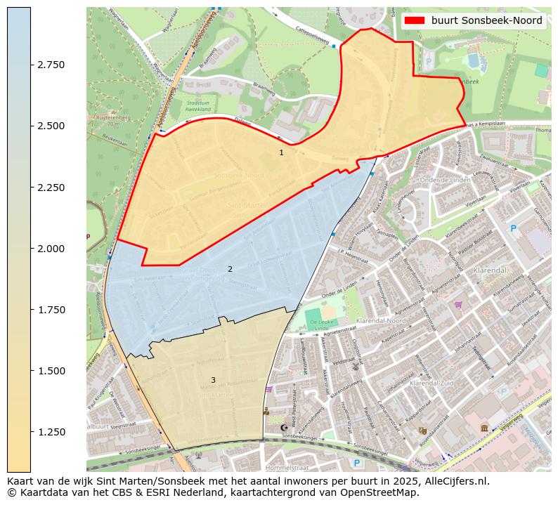 Afbeelding van de buurt Sonsbeek-Noord op de kaart.