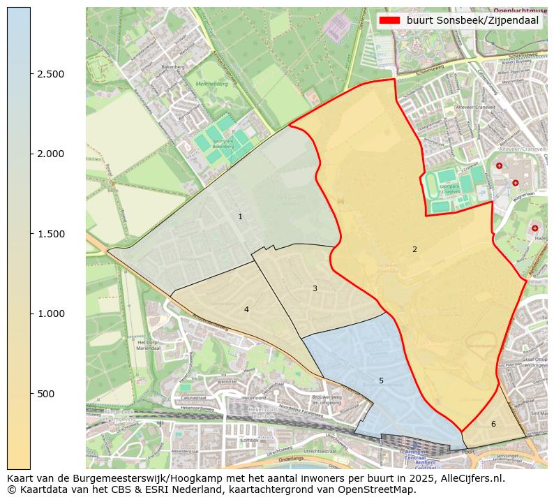 Afbeelding van de buurt Sonsbeek/Zijpendaal op de kaart.