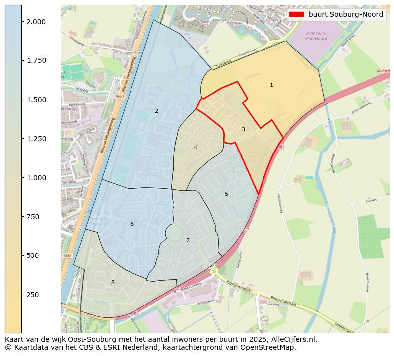 Afbeelding van de buurt Souburg-Noord op de kaart.