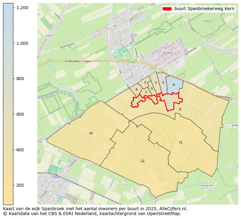 Afbeelding van de buurt Spanbroekerweg Kern op de kaart.