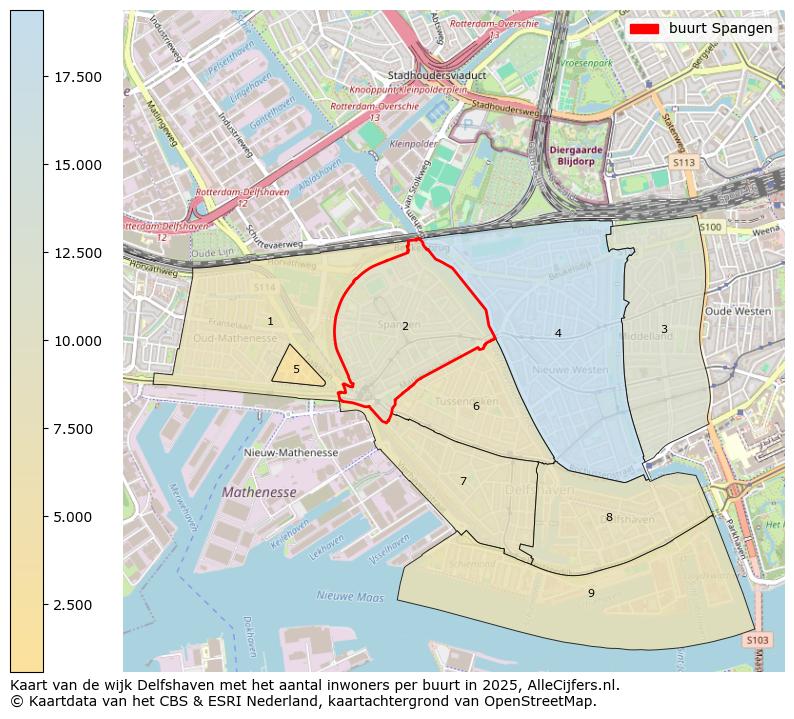 Afbeelding van de buurt Spangen op de kaart.