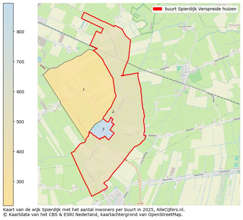 Afbeelding van de buurt Spierdijk Verspreide huizen op de kaart.