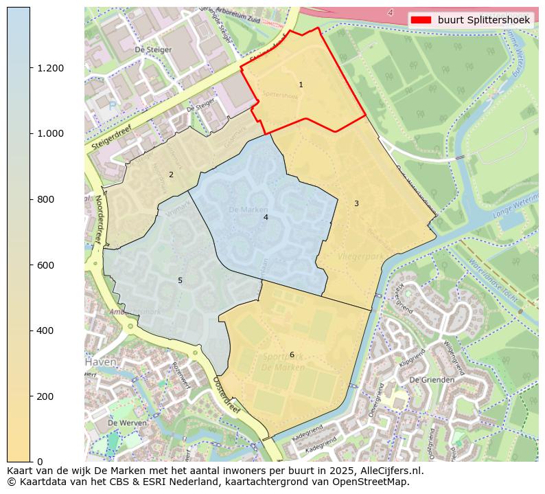 Afbeelding van de buurt Splittershoek op de kaart.