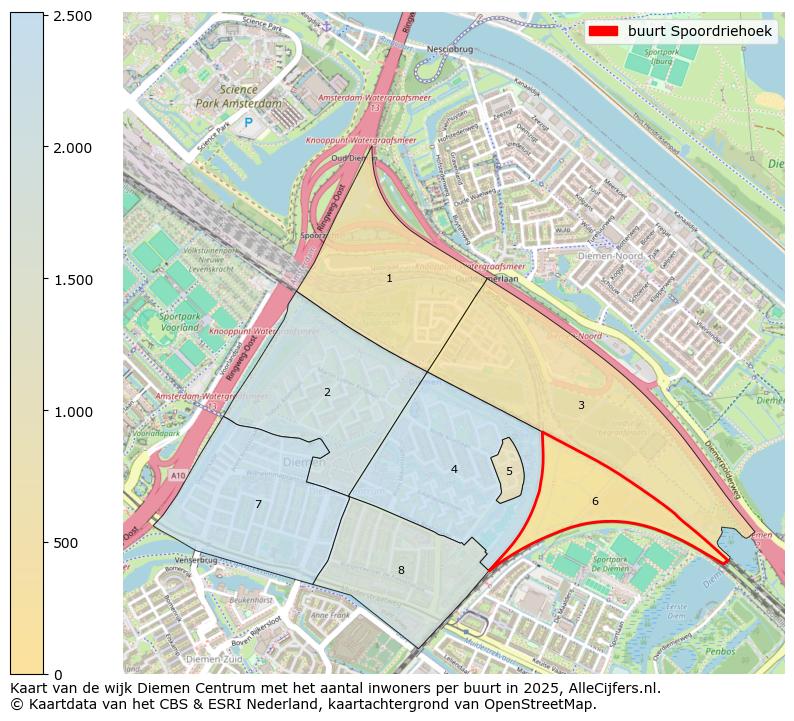 Afbeelding van de buurt Spoordriehoek op de kaart.