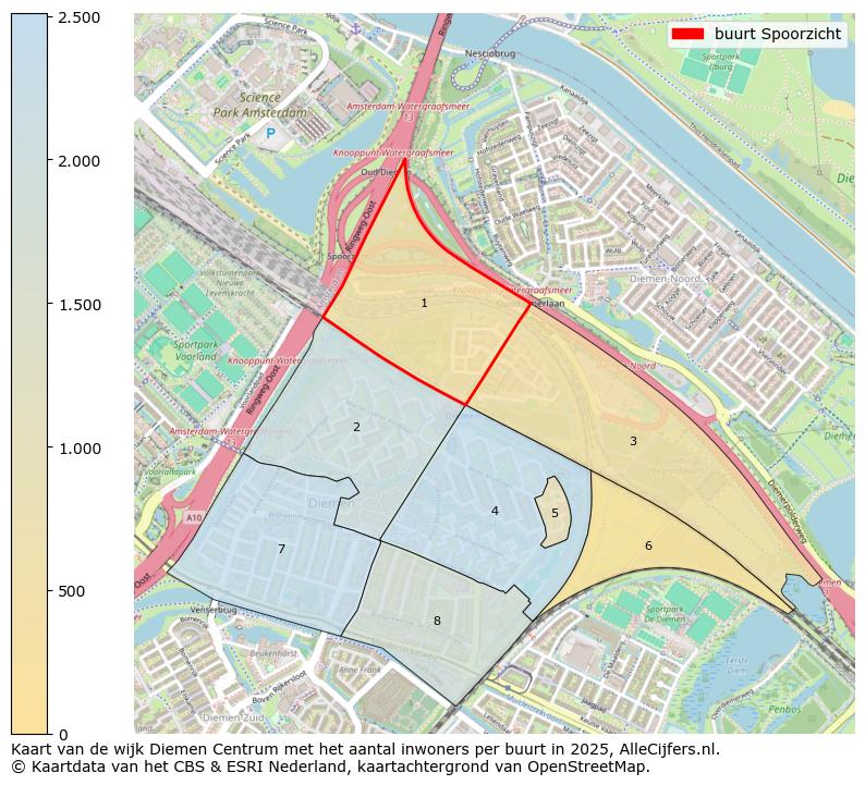 Afbeelding van de buurt Spoorzicht op de kaart.