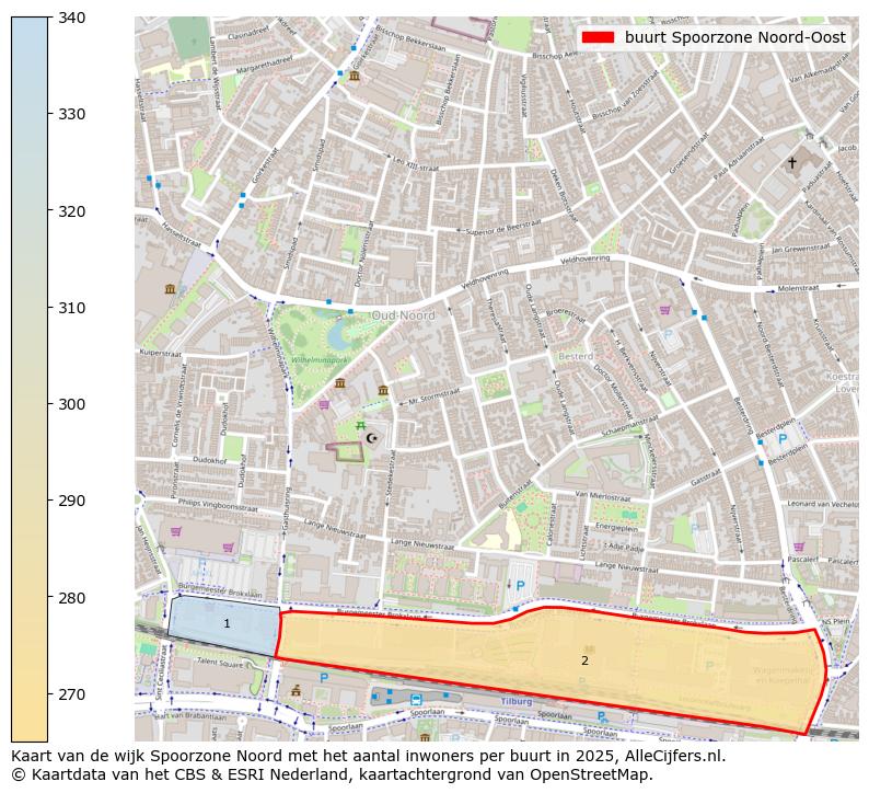 Afbeelding van de buurt Spoorzone Noord-Oost op de kaart.