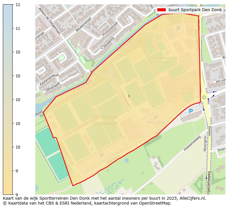 Afbeelding van de buurt Sportpark Den Donk op de kaart.