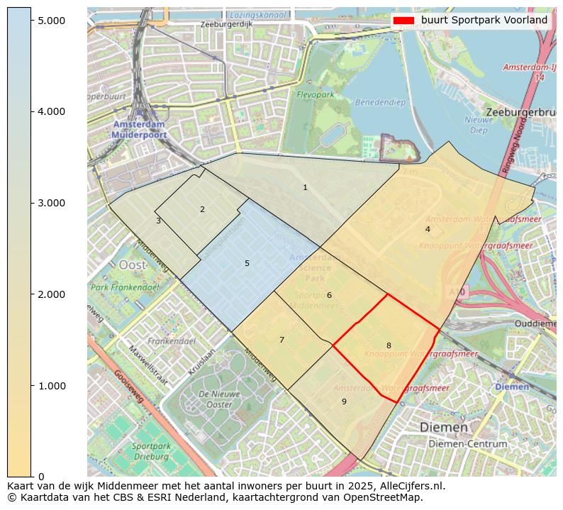 Afbeelding van de buurt Sportpark Voorland op de kaart.