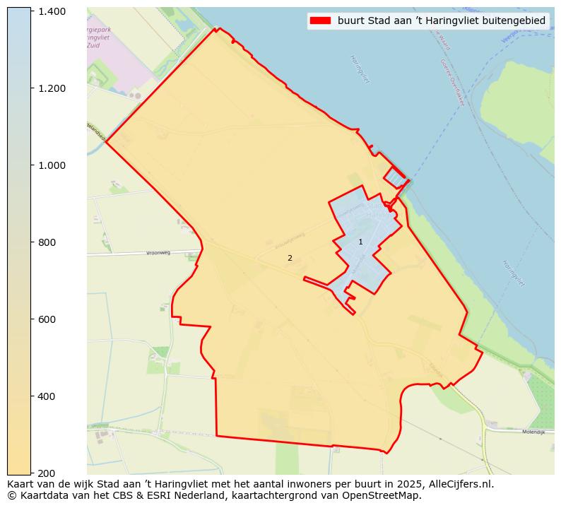 Afbeelding van de buurt Stad aan ’t Haringvliet buitengebied op de kaart.