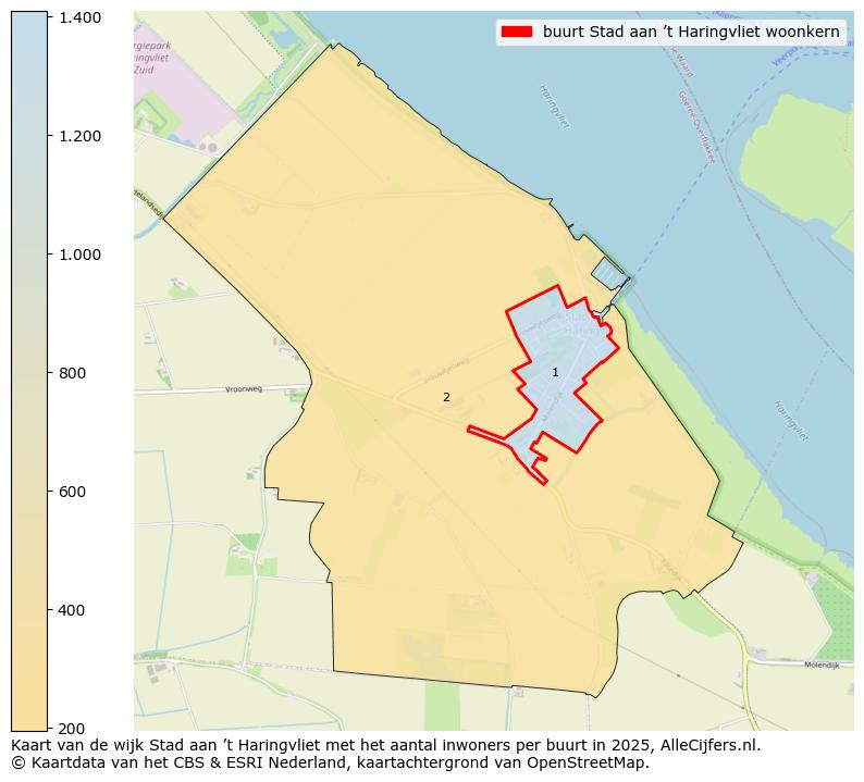 Afbeelding van de buurt Stad aan ’t Haringvliet woonkern op de kaart.